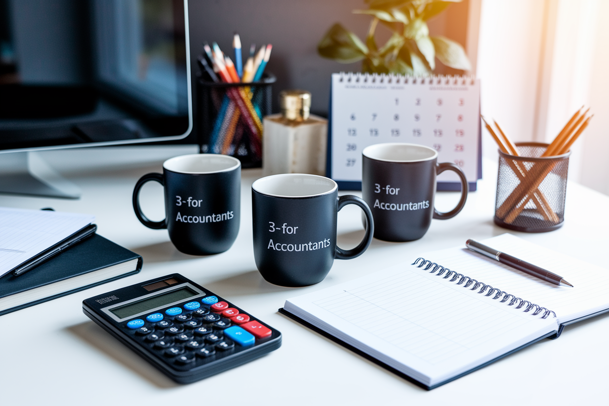 Cover image for 3 Thoughtful Accountant Black Coffee Mugs