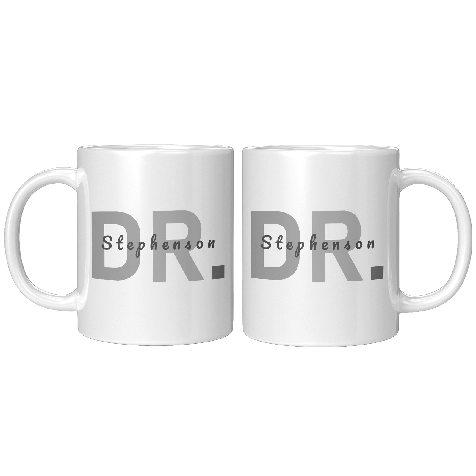 Personalized Two-Tone Coffee Mug  Dr. with Your Surname
