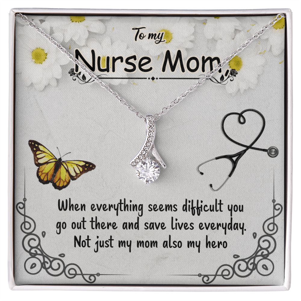 Not Just My Mom, Also My Hero – Nurse Mom Necklace