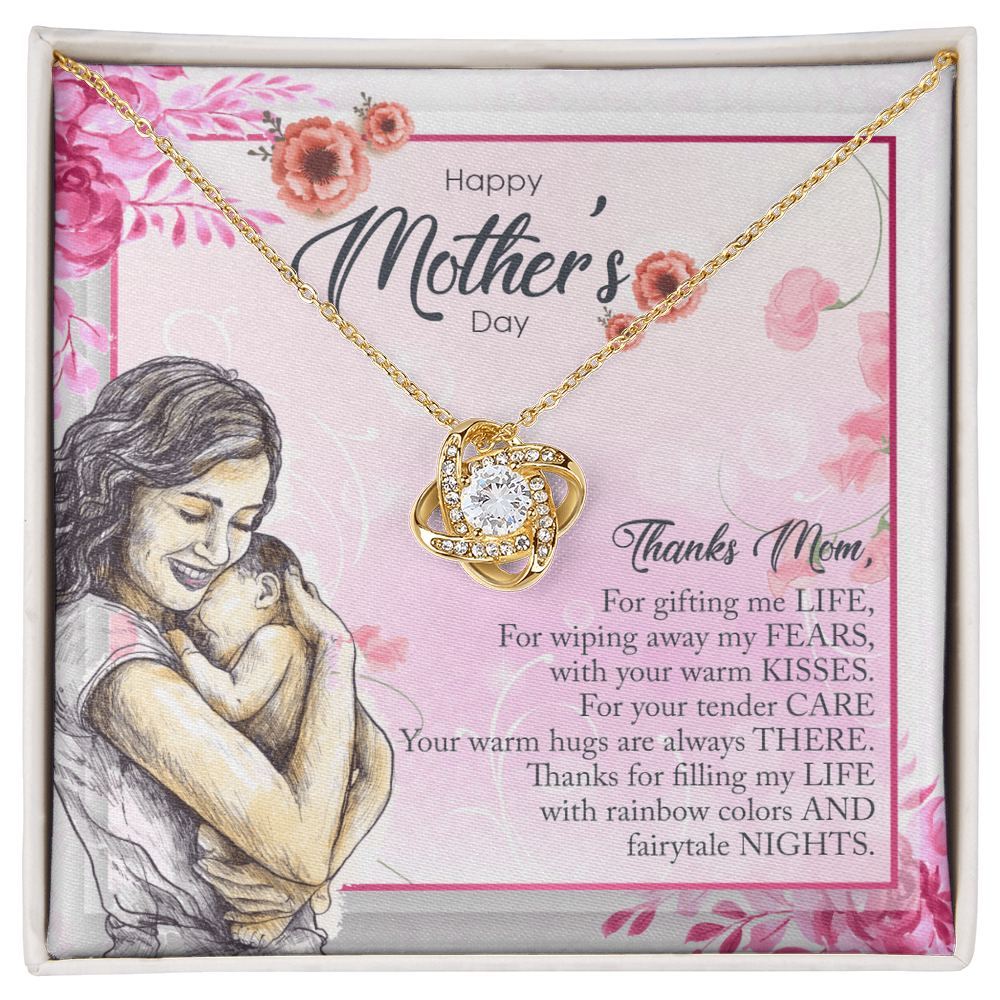 Mothers Day Love Knot Necklace. Thanks For Everything Mom