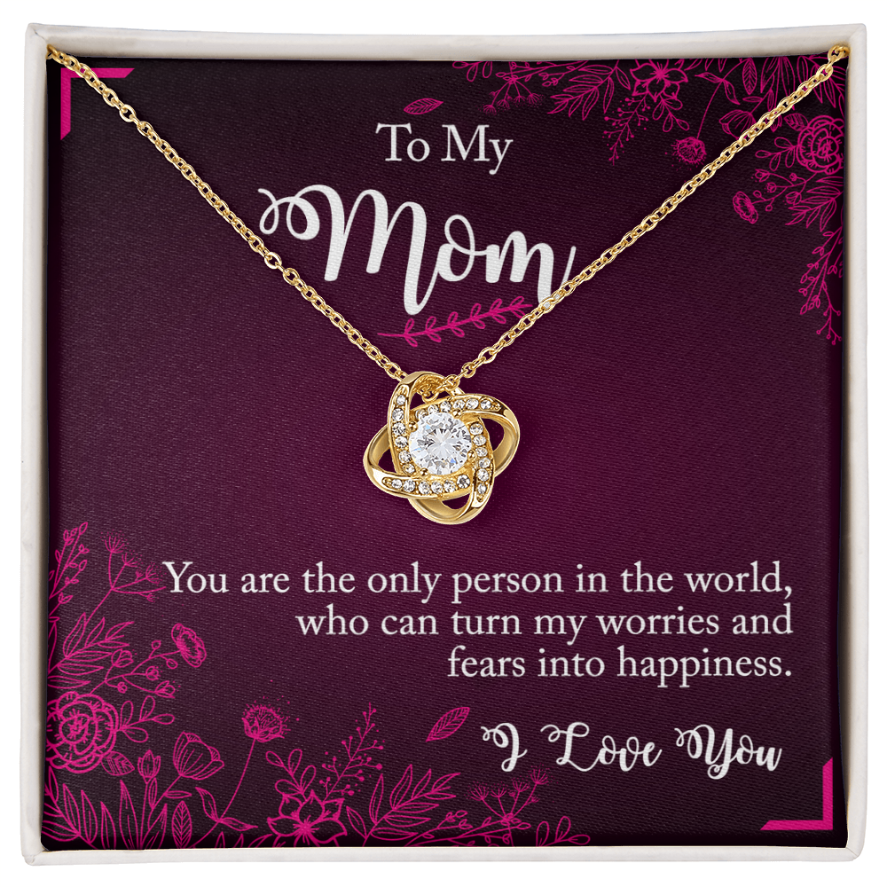 To My Mom I Love You. Mothers Day Love Knot Necklace