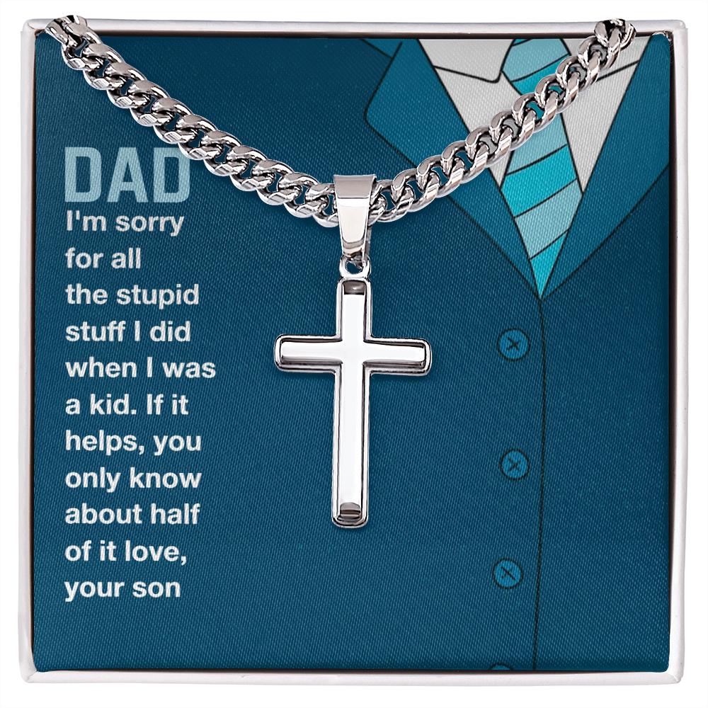 Dad, About That..,,, Cross & Cuban Chain Gift Set