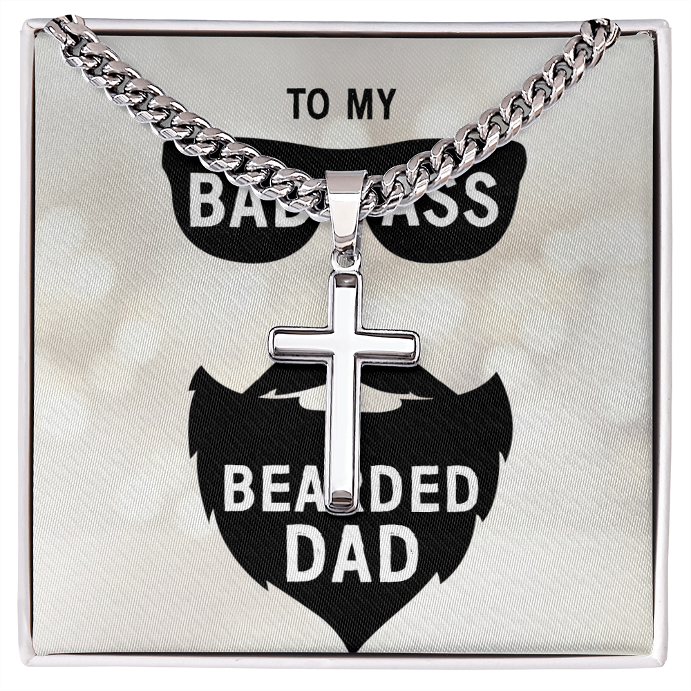 To My Badass Bearded Dad – Cross & Cuban Chain Gift Set