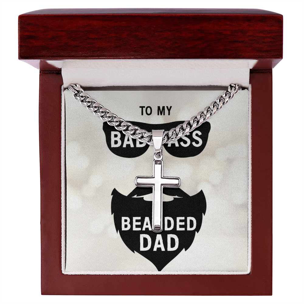 To My Badass Bearded Dad – Cross & Cuban Chain Gift Set