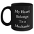 Funny Mechanic Gifts - 'My Heart Belongs To A Mechanic' Black Coffee Mug for Men, Unique Father's Day Unique Gifts from Family, Friends, or Coworkers - Main