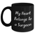 Funny Surgeon Gifts - My Heart Belongs To A Surgeon Black Coffee Mug, Unique Fathers Day Gift from Men to Surgeon, for Surgeon - Main