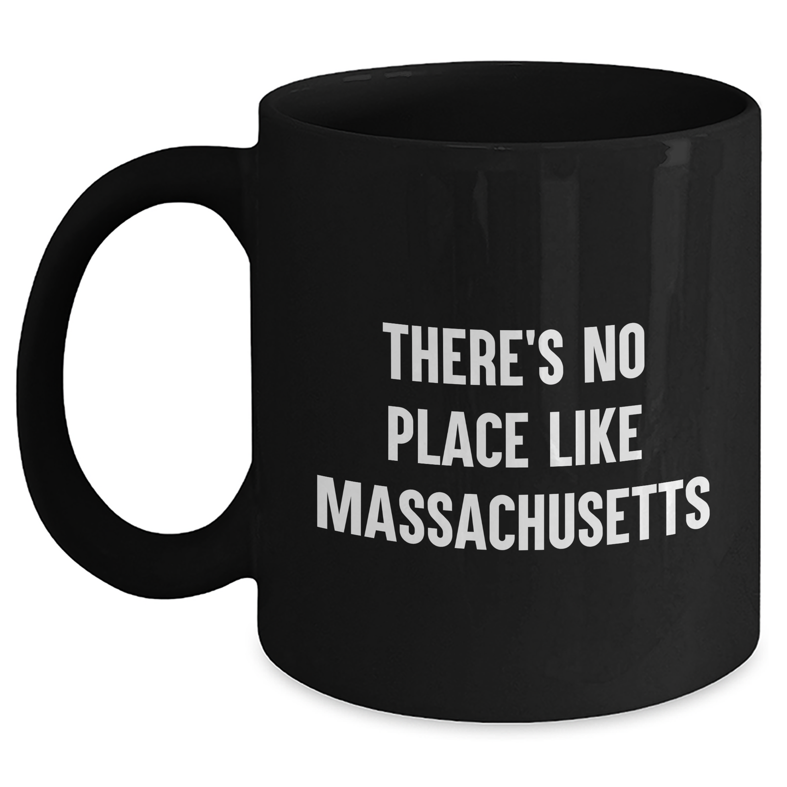 Massachusetts Gifts for Men from Massachusetts, Inspirational Quote Funny Black Coffee Mug, 11oz or 15oz, Microwave and Dishwasher Safe - Main
