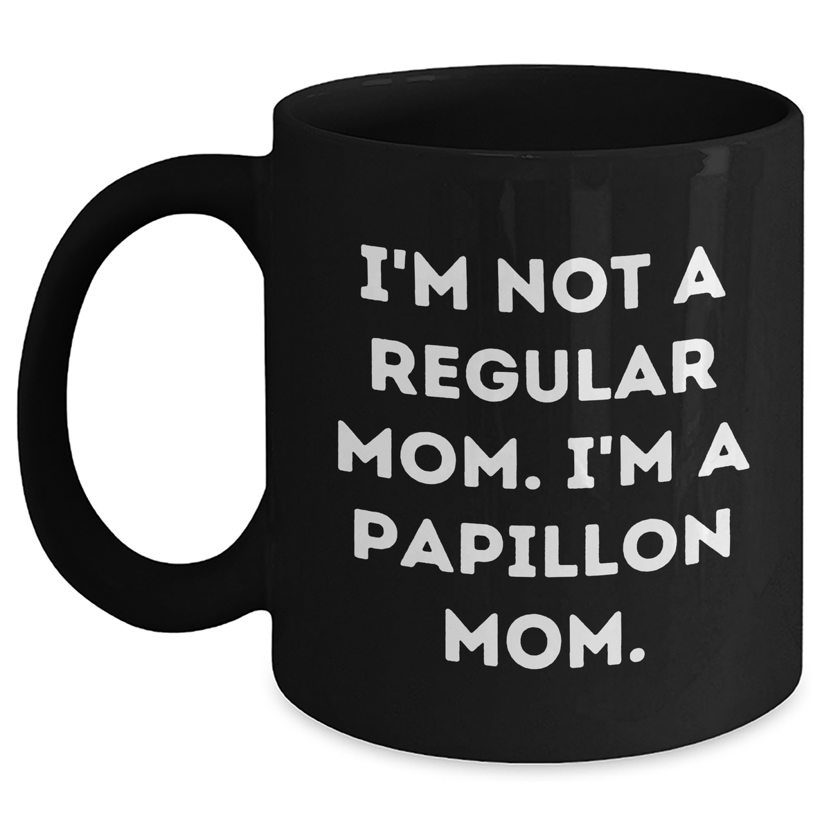 Funny Papillon Dog Mom Gifts for Men from Dad&#39;s Papillon Proud, Black Coffee Mug - Main