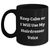 Funny Hairdresser Gifts, Keep Calm or I'll Use My Hairdresser Voice Black Coffee Mug, Mother's Day Unique Gifts from Friends to Hairdresser - Main