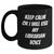 Funny Librarian Gifts from Friends - Keep Calm Or I Will Use My Librarian Voice Black Coffee Mug for Librarians, Mother's Day Unique Gifts - Main