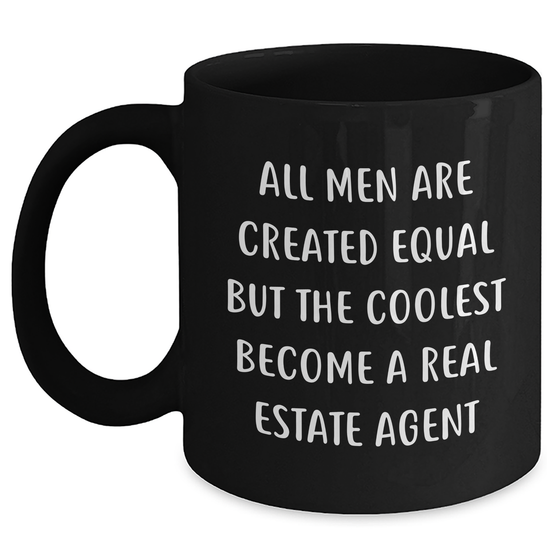 Funny Real Estate Agent Gifts: Black Coffee Mug for Mom, Gifts from Men, Real Estate Agent Appreciation Gifts, Cool Quote for Mother's Day - Main