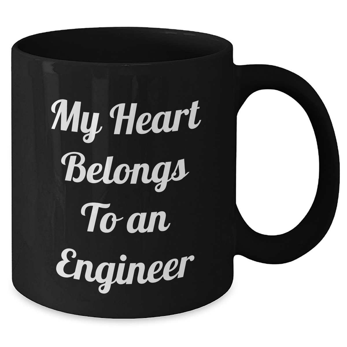 Funny Engineer Gifts, My Heart Belongs To An Engineer Black Coffee Mug, Unique Father's Day Unique Gifts for Men from Family - Additional