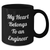 Funny Engineer Gifts, My Heart Belongs To An Engineer Black Coffee Mug, Unique Father's Day Unique Gifts for Men from Family - Additional
