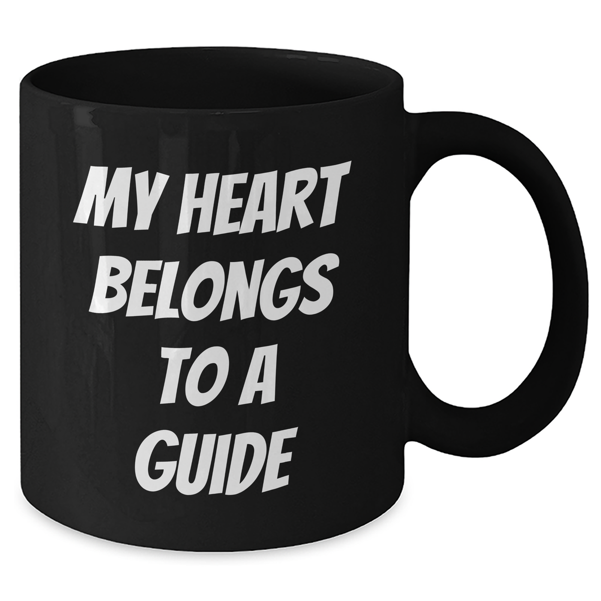 Funny Guide Gifts from Friends and Family - My Heart Belongs To A Guide Black Coffee Mug, Perfect for Father's Day - Additional