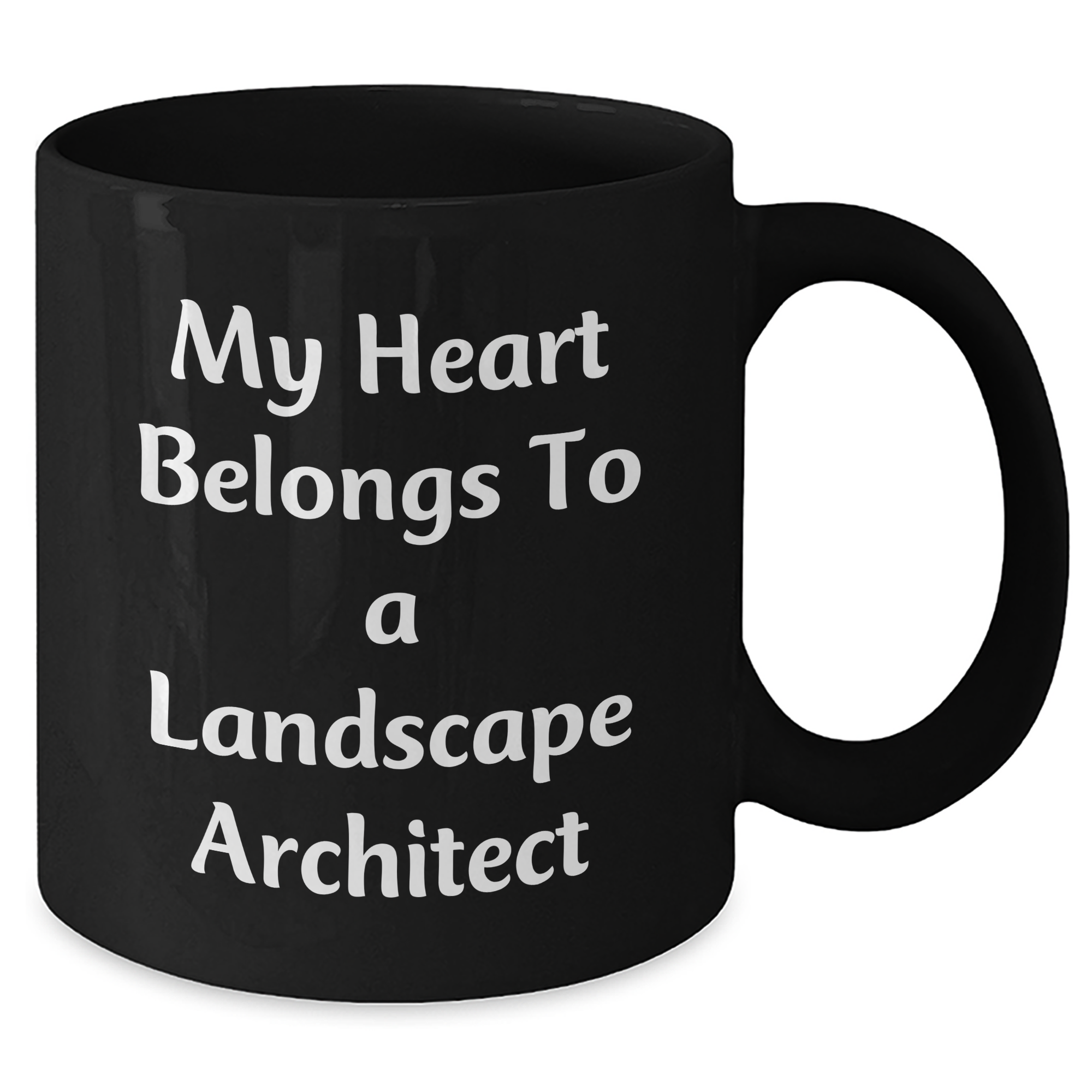 Funny Landscape Architect Gifts - My Heart Belongs To A Landscape Architect, Unique Black Coffee Mug for Dad, Father's Day Unique Gifts from Men to Landscape Architect - Additional