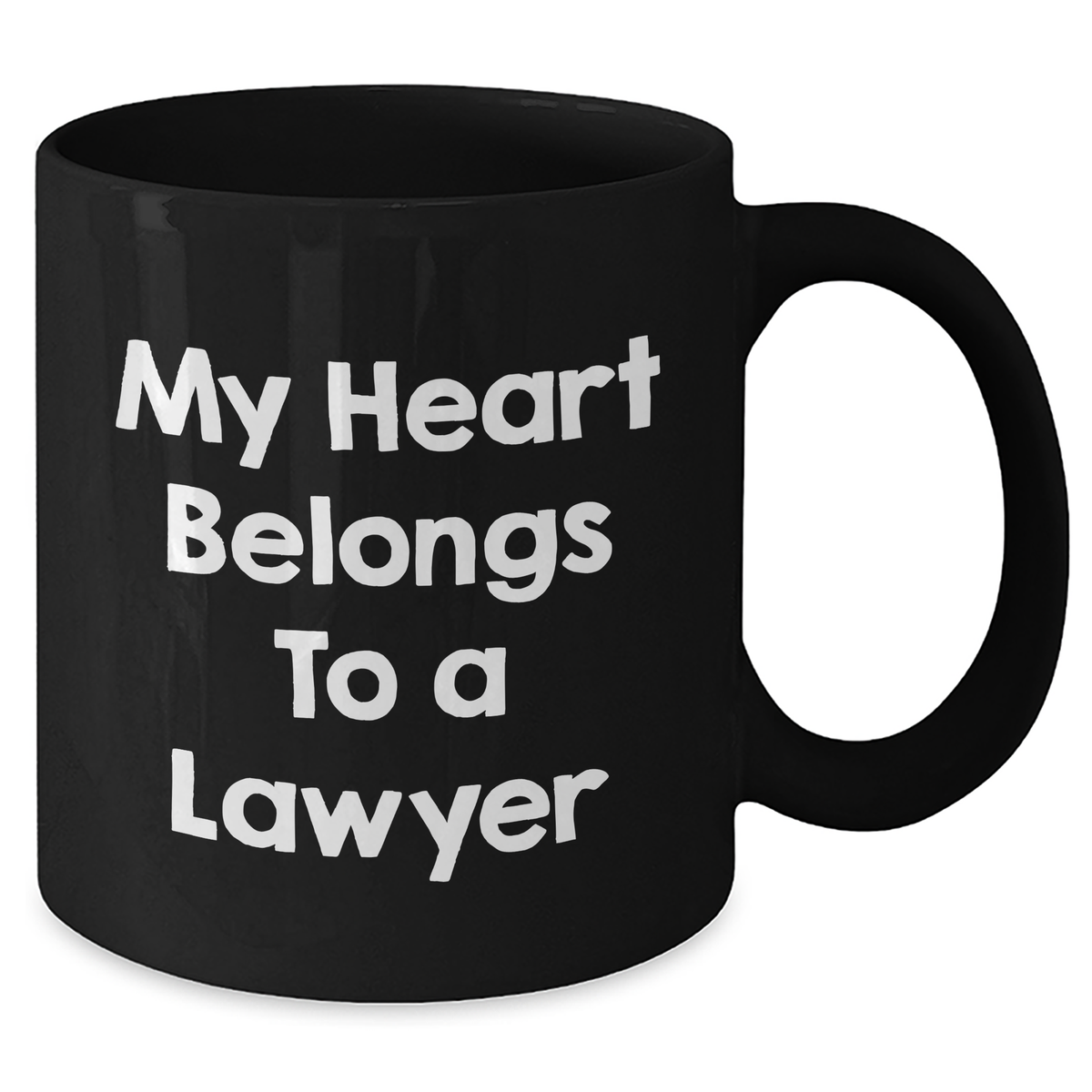 Funny Lawyer Gifts, 'My Heart Belongs To A Lawyer' Black Coffee Mug, Unique Father's Day Unique Gifts from Men to Lawyer - Additional