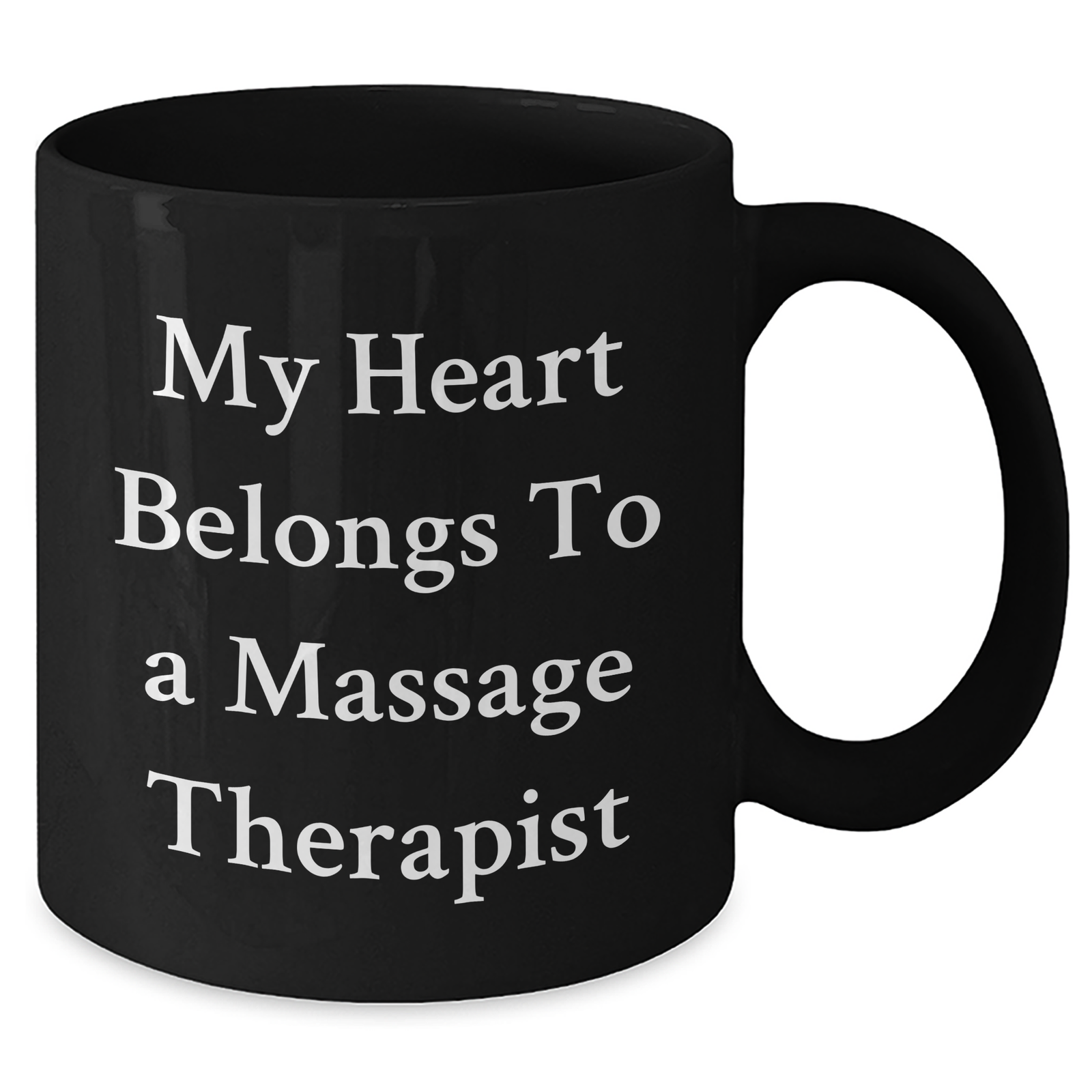 Massage Therapist Gifts from Friends, Unique Black Coffee Mugs for Him with Quotes, Funny My Heart Belongs To A Massage Therapist Mugs - Additional
