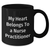 Funny Nurse Practitioner Gifts - My Heart Belongs To A Nurse Practitioner Black Coffee Mug, Gifts from Men to Nurse Practitioner, Father's Day Unique Gifts - Additional