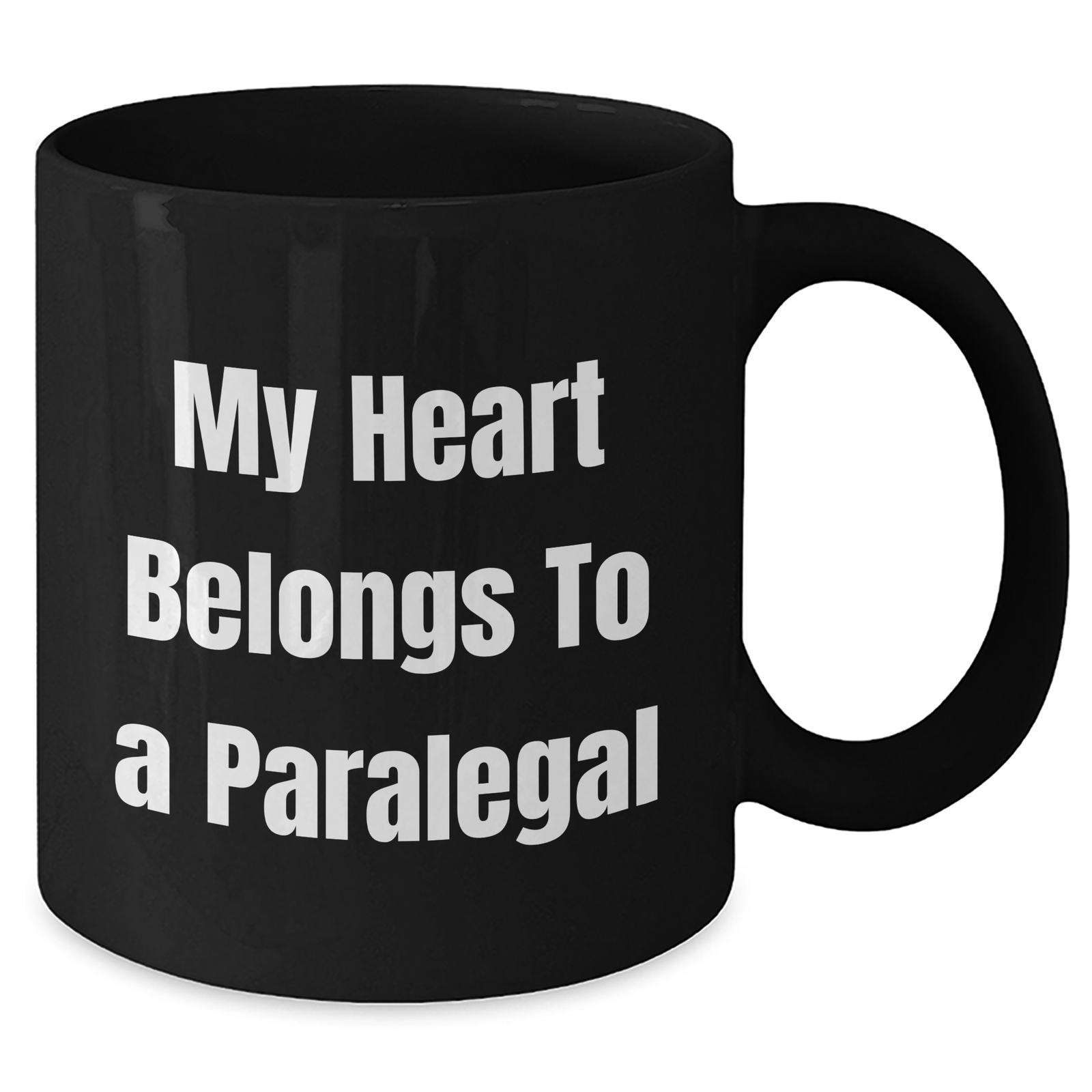 Funny Paralegal Gifts from Men - My Heart Belongs To A Paralegal Quote Black Coffee Mug, Perfect for Father's Day Unique Gifts for Paralegal Lovers - Additional