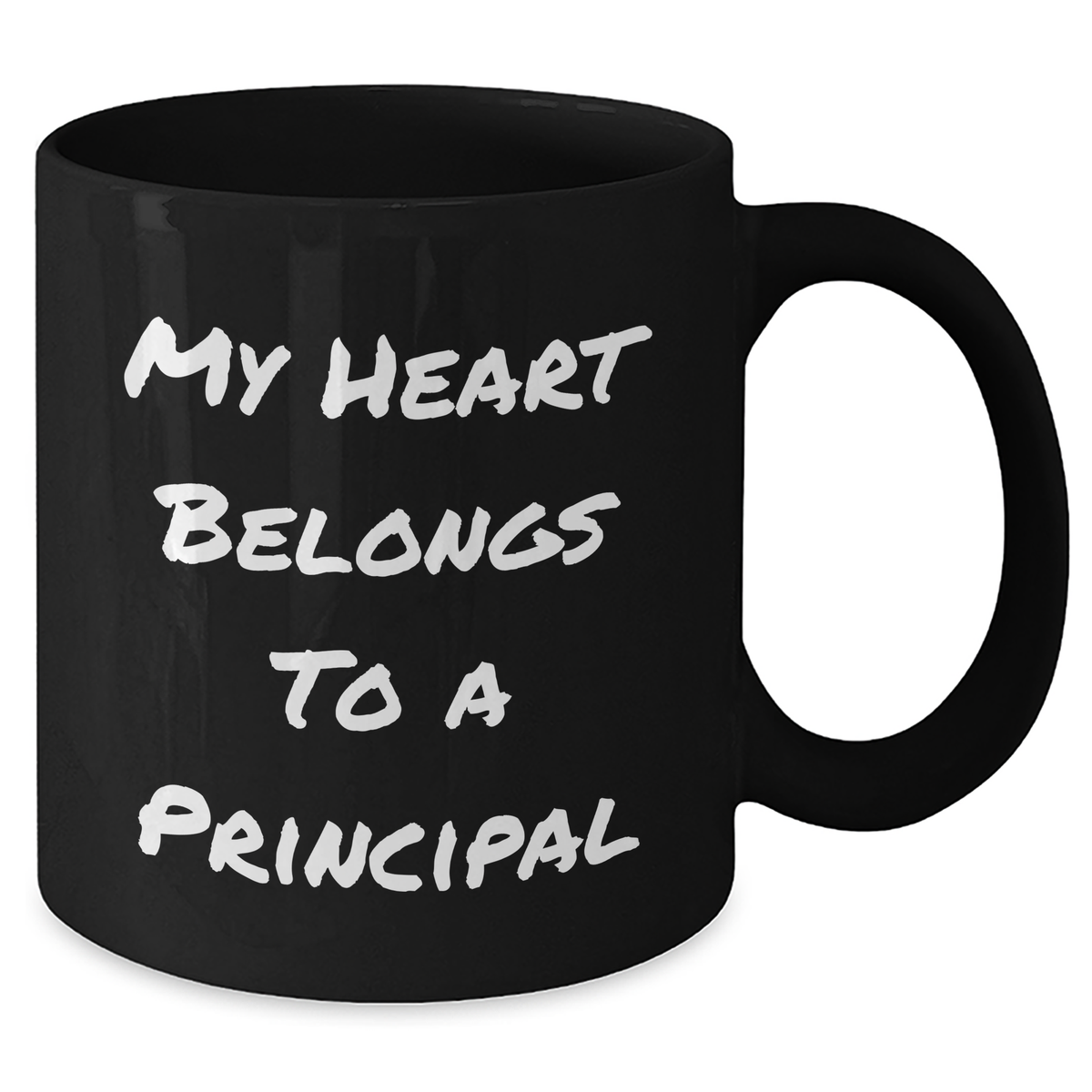 Funny Principal Gifts for Him from Family - My Heart Belongs To A Principal Black Coffee Mug for Father's Day - Additional