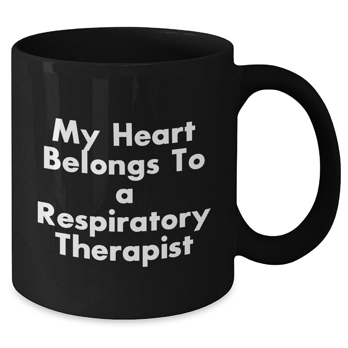 Funny Respiratory Therapist Gifts - My Heart Belongs To A Respiratory Therapist Black Coffee Mug, Gifts from Friends to Respiratory Therapist, Father's Day Unique Gifts - Additional