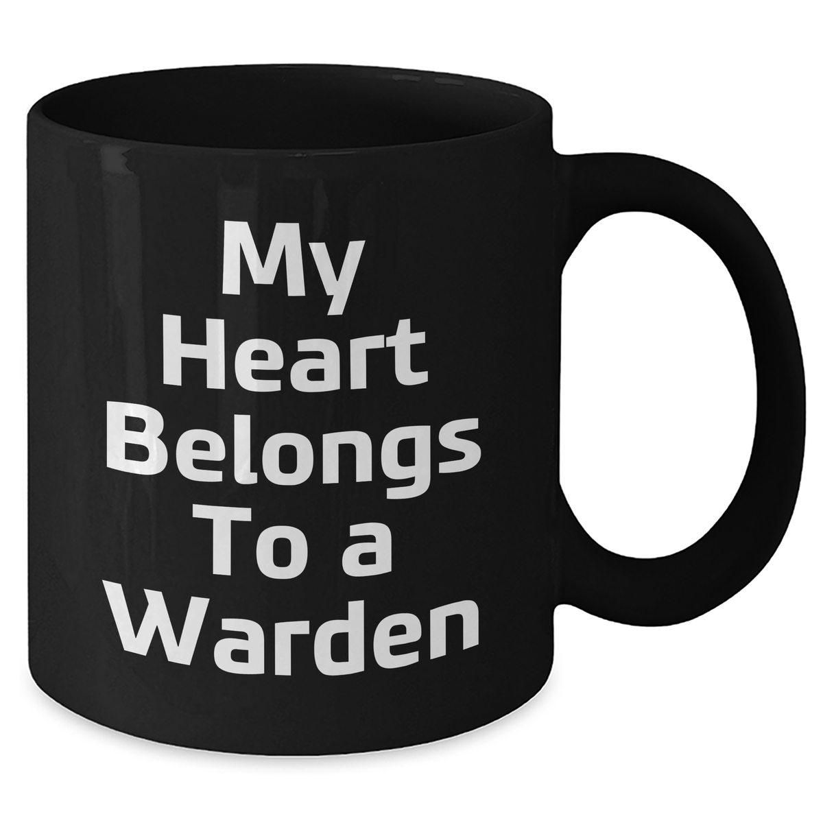 Warden Gifts from Friends, Unique My Heart Belongs To A Warden Black Coffee Mugs for Father's Day, Funny Inspirational Quote - Additional