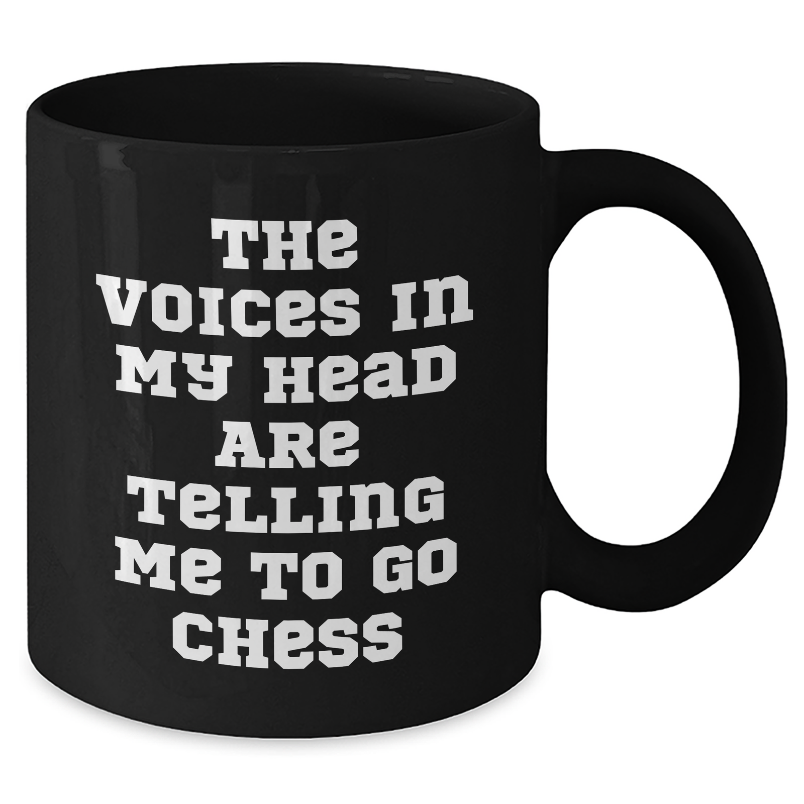Funny Chess Gifts for Men - The Voices In My Head Are Telling Me To Go Chess Black Coffee Mug, Perfect for Father's Day Unique Gifts from Friends and Family - Additional