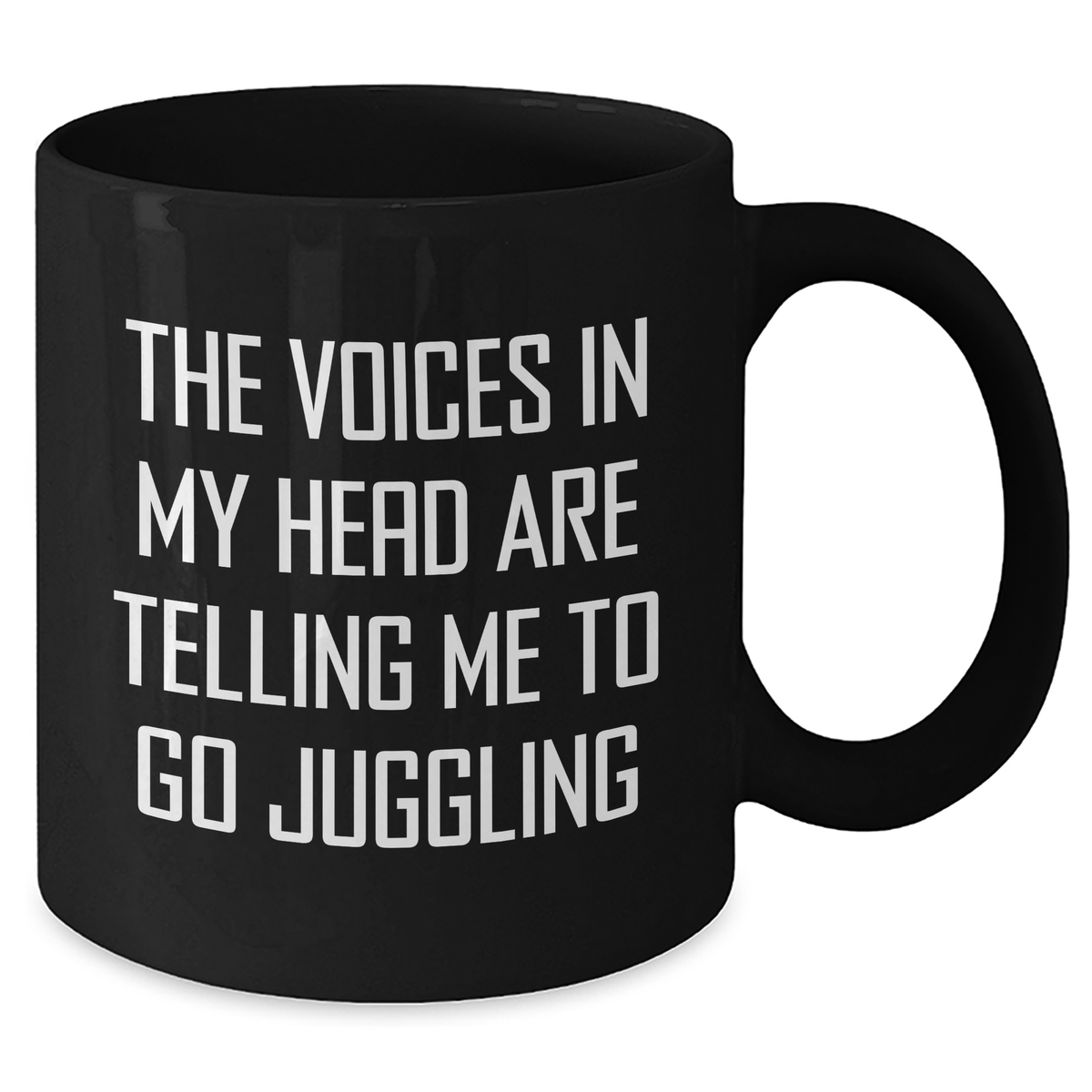 Funny Juggling Gifts for Men - 'The Voices In My Head' Black Coffee Mug, Father's Day Unique Gifts from Friends - Additional