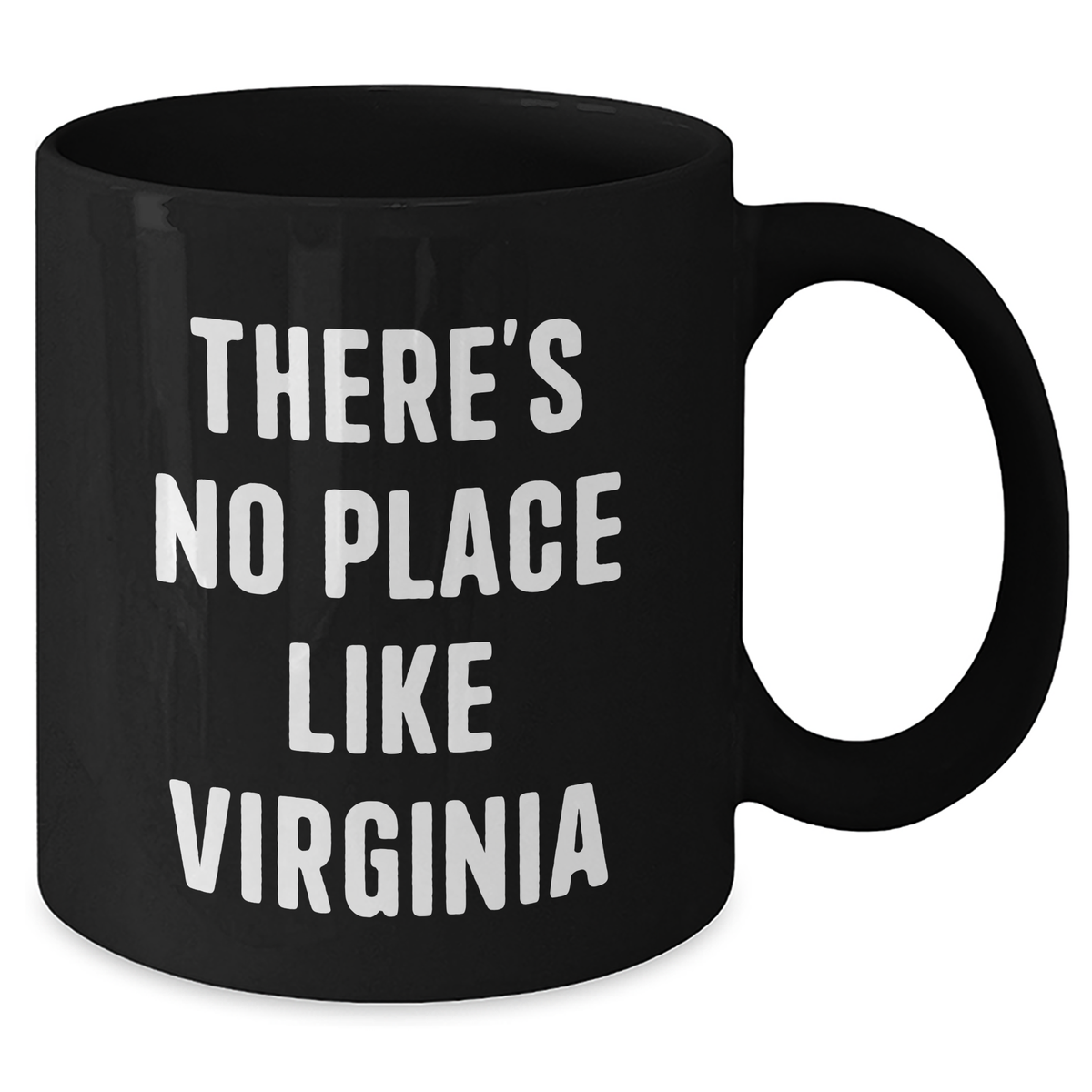 Virginia Gifts for Him from Friends - Funny Quote 'There's No Place Like Virginia' Black Coffee Mug - Unique Father's Day Unique Gift for Men - Additional