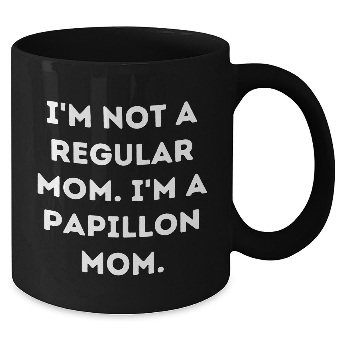 Funny Papillon Dog Mom Gifts for Men from Dad's Papillon Proud, Black Coffee Mug - Additional