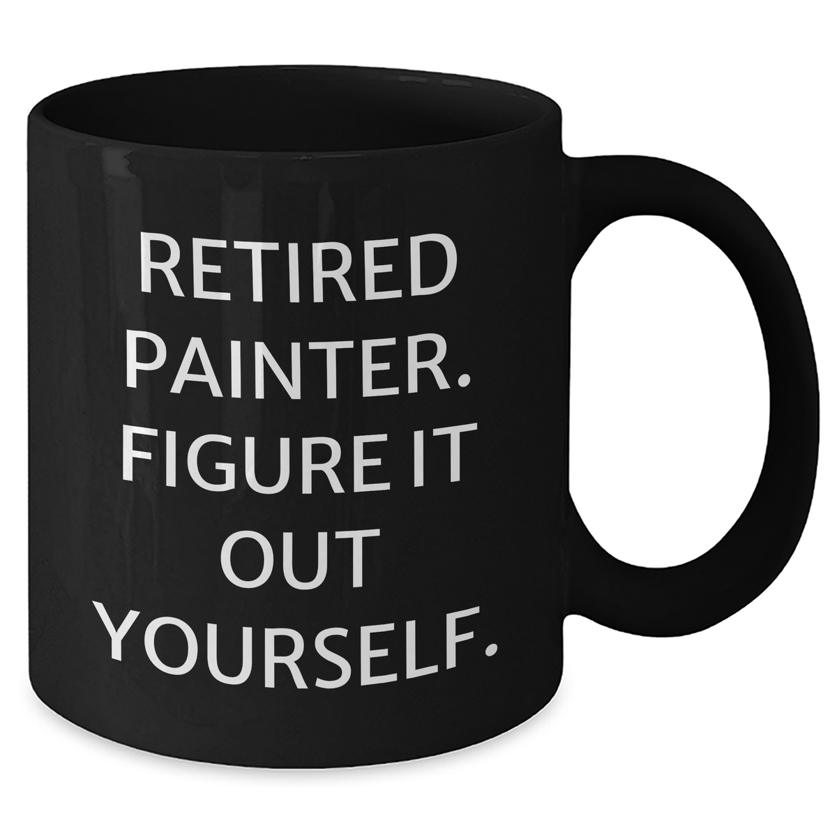 Funny Painter Quote Black Coffee Mug, Gifts from Men to Painter, Unique Father's Day Unique Gifts, 'Retired Painter. Figure It Out Yourself.' - Additional
