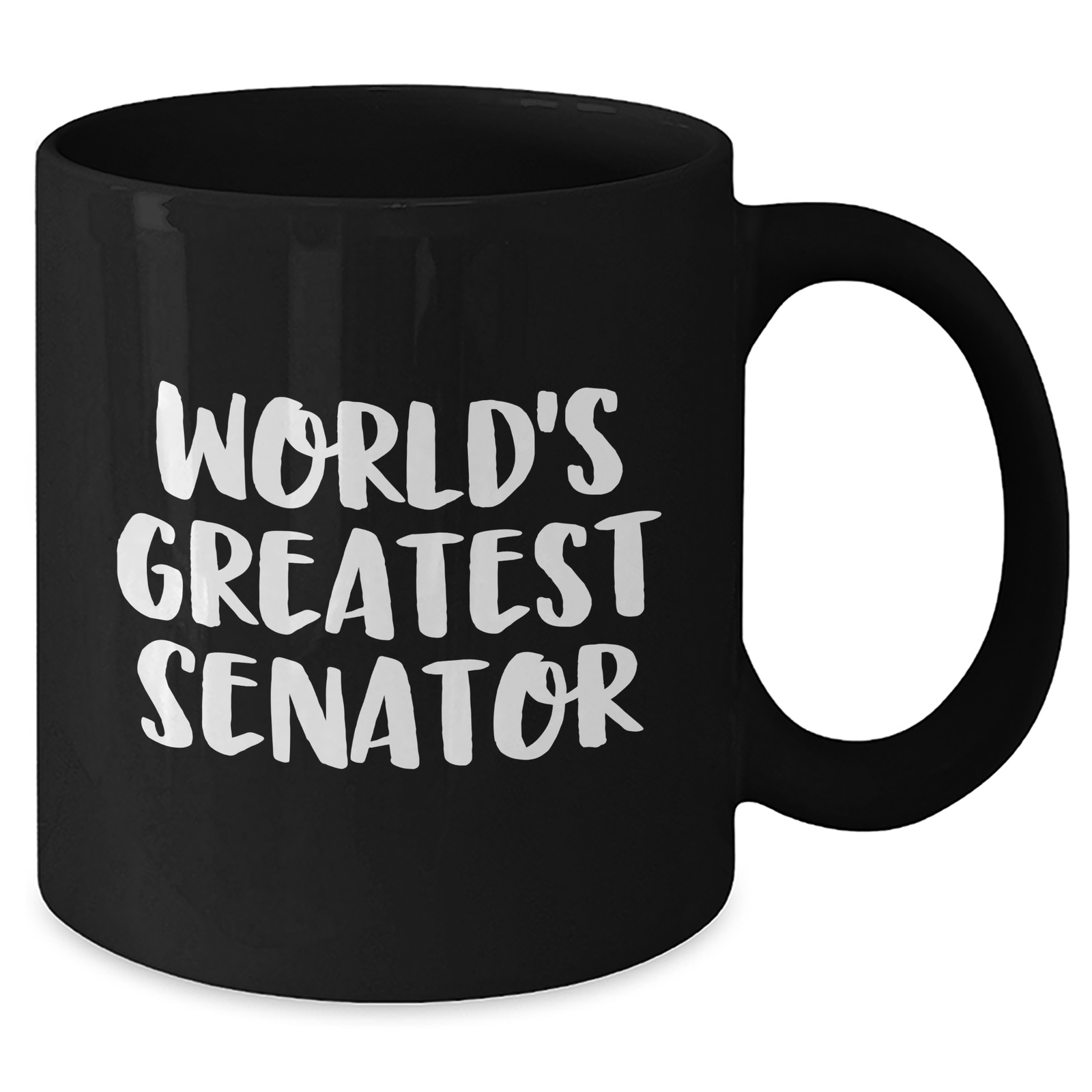 Senator Gifts for Her - Funny 'World's Greatest Senator' Quote Black Coffee Mug, Microwave and Dishwasher Safe, Perfect for Mother's Day - Additional