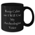 Archeologist Humor Funny Gift for Men from Friends on Mother's Day Black Coffee Mug - Keep Calm I Will Use My Archeologist Voice, Unique Archeologist Gift Ideas - Additional