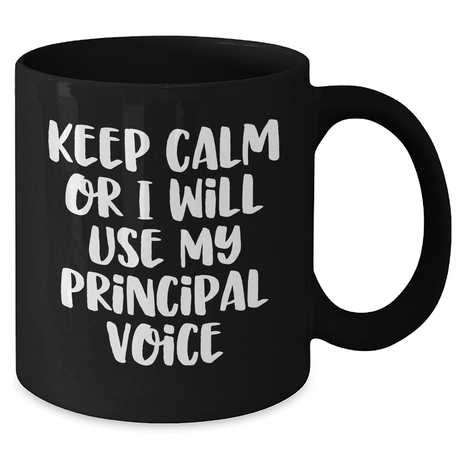 Funny Principal Quotes Gifts for Him, Black Coffee Mug from Men, 'Keep Calm Or I Will Use My Principal Voice', Father's Day Unique Gifts - Additional