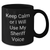 Funny Sheriff Gifts for Mom, Keep Calm Or I Will Use My Sheriff Voice Black Coffee Mug, Sheriff Sheriff Gifts for Mother's Day - Additional