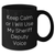 Funny Sheriff Deputy Gifts from Men, Gifts for Sheriff Deputy - Keep Calm Or I Will Use My Sheriff Deputy Voice Quote, Black Coffee Mug for Mother's Day - Additional