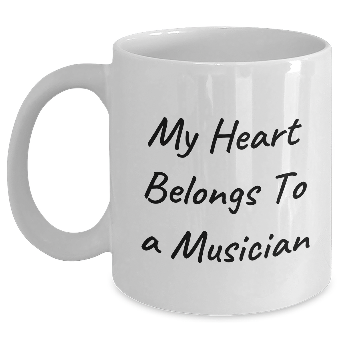 Funny Musician Gifts from Friends for Mother&#39;s Day - &#39;My Heart Belongs To A Musician&#39; White Coffee Mug - Main