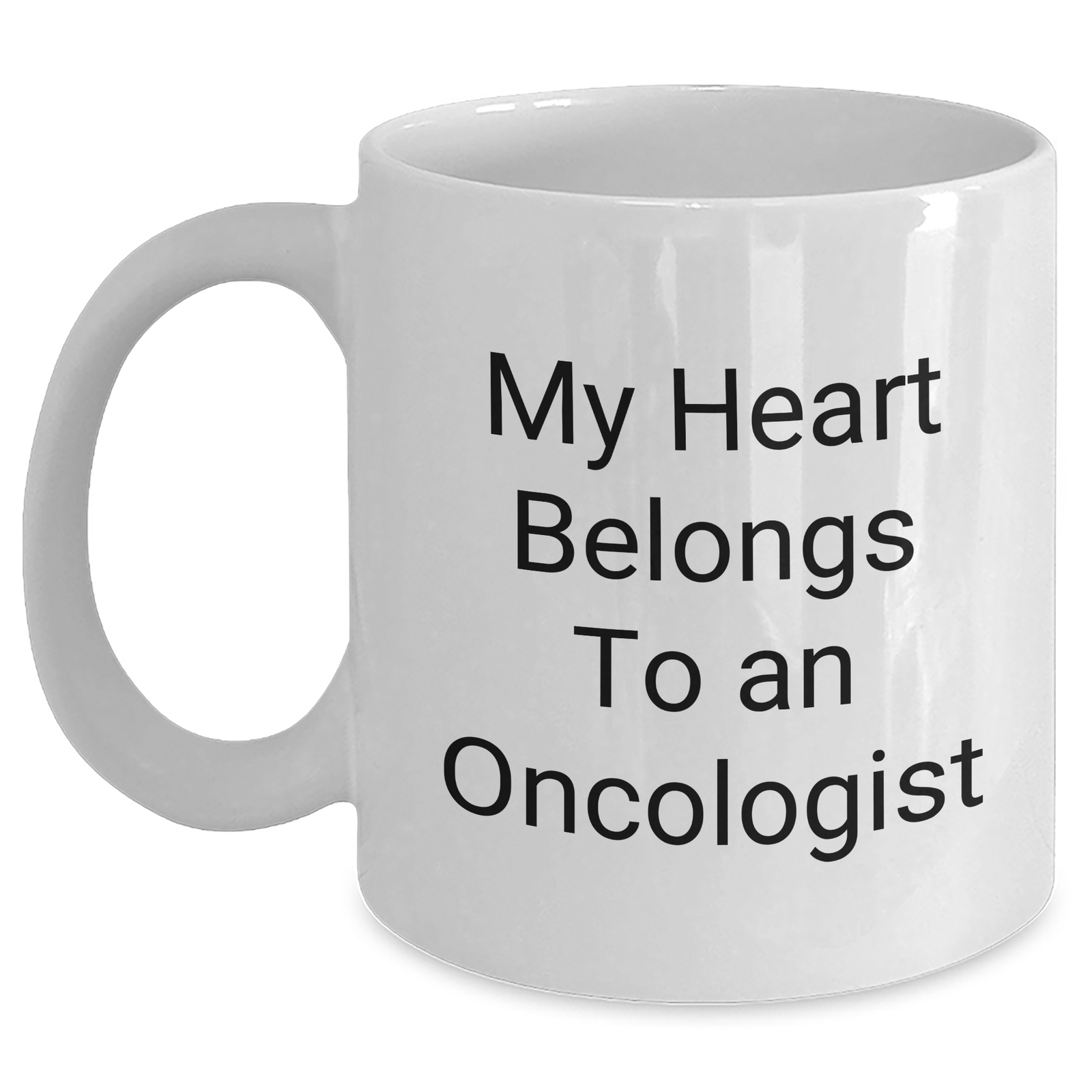 Funny Oncologist Gifts for Him, My Heart Belongs To An Oncologist White Coffee Mug, Perfect for Father's Day Unique Gifts from Family, Friends, or Coworkers to Oncologist Men - Main