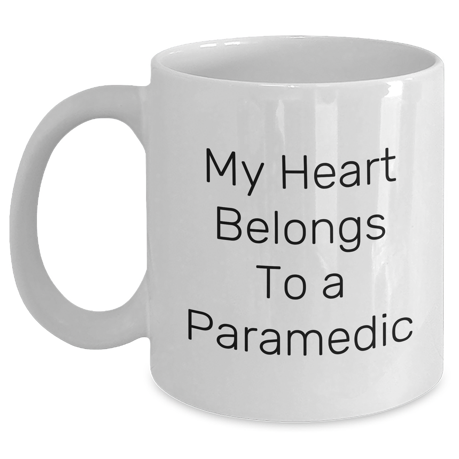 Funny Rescue Worker Gifts - My Heart Belongs To A Rescue Worker White Coffee Mug, Gifts from Men, Gifts for Rescue Workers, Father's Day Unique Gifts - Main