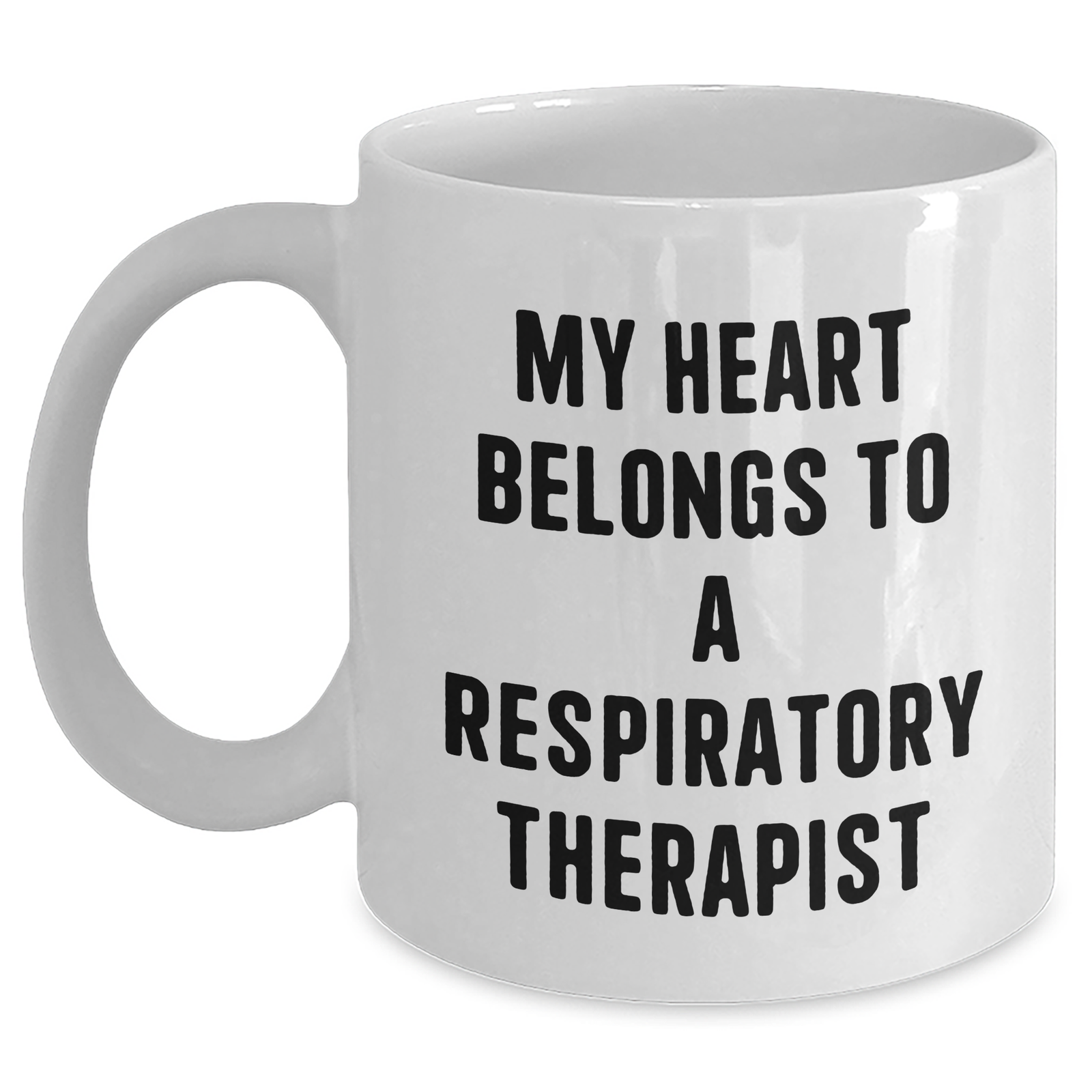Funny Gifts for Respiratory Therapist - My Heart Belongs To A Respiratory Therapist Quote on White Coffee Mug, Gifts from Friends, Family, or Coworkers for Him, Father's Day Unique Present - Main
