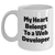 Funny Web Developer Gifts, My Heart Belongs To A Web Developer White Coffee Mug, Unique Father's Day Unique Gifts from Friends for Web Developers - Main