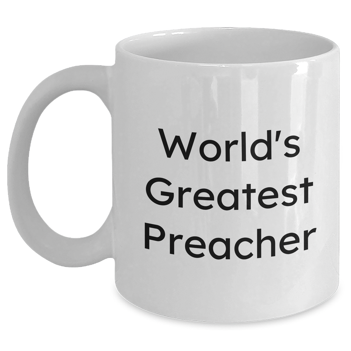 Funny Preacher Gifts, 'World's Greatest Preacher' White Coffee Mug, 11oz or 15oz, Father's Day Unique Gifts from Friends to Men - Main