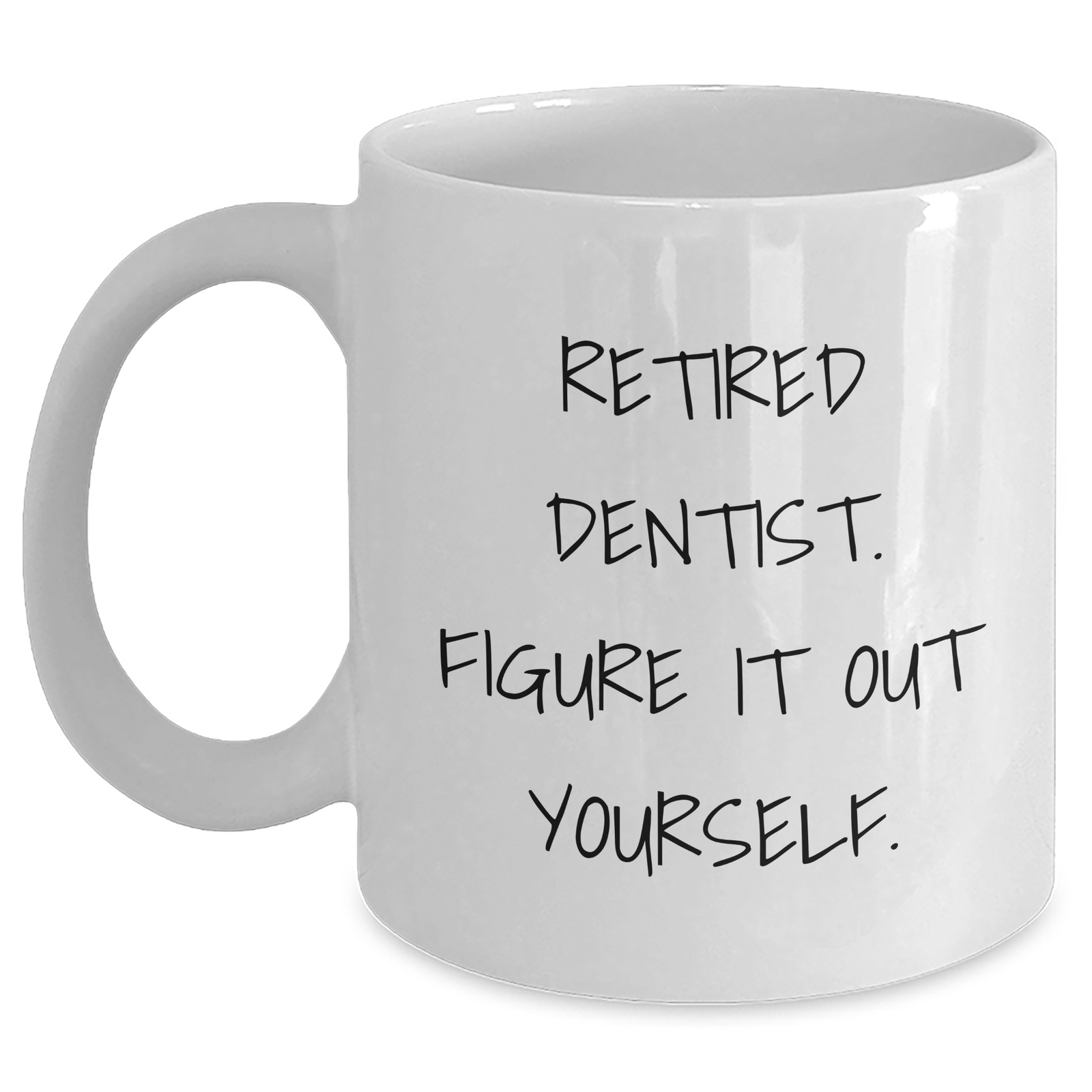Funny Dentist Gifts for Men from Family - Retired Dentist Figure It Out Yourself White Coffee Mug - Main