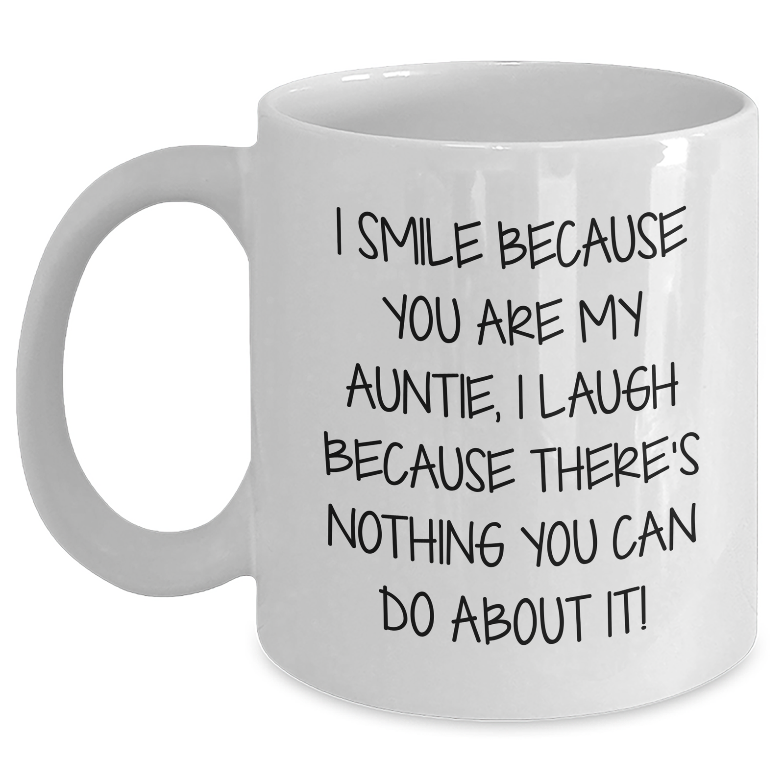 Auntie Gifts from Family - I Smile Because You Are My Auntie, Funny White Coffee Mug for Mother's Day - Main
