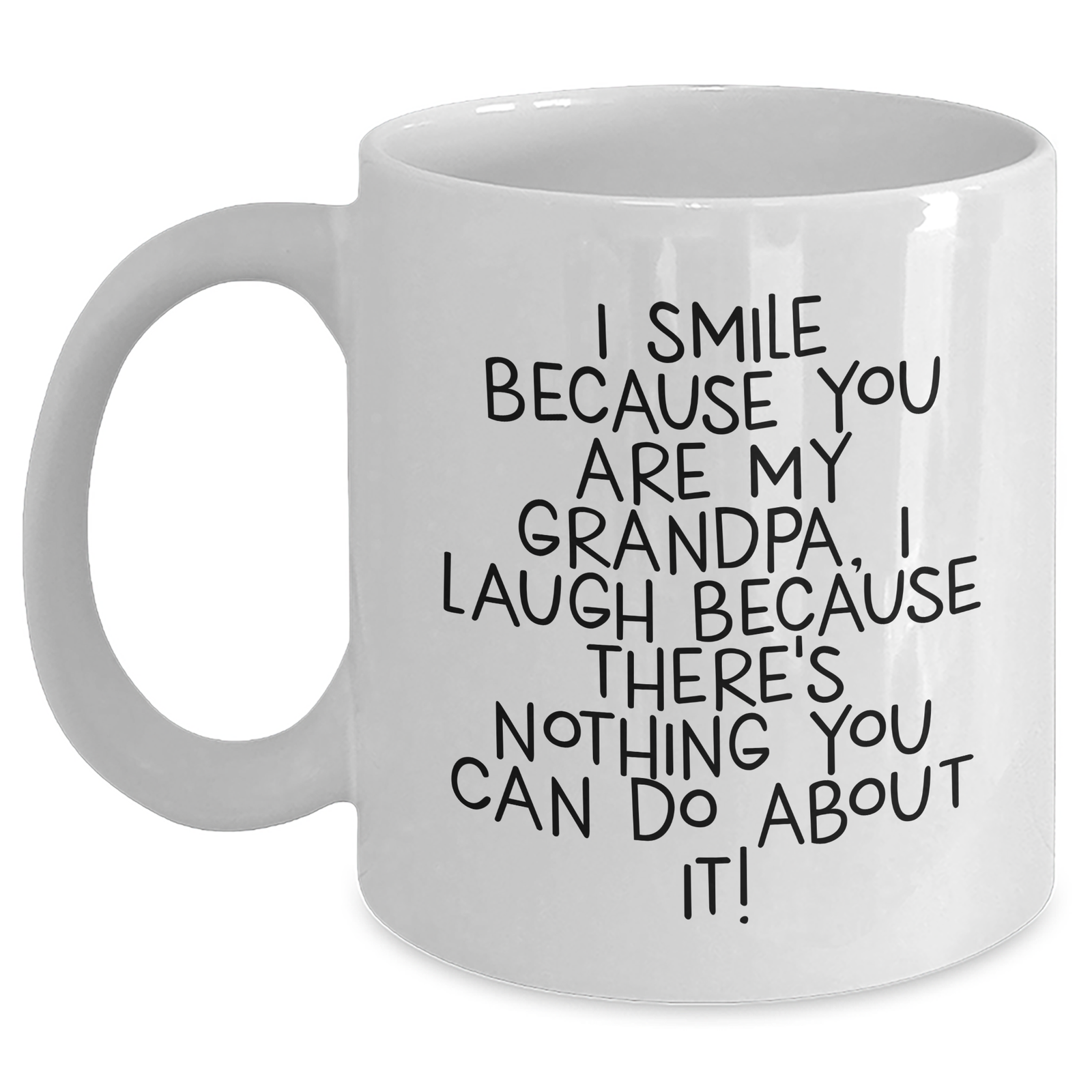 Funny Grandpa Gifts - I Smile Because You Are My Grandpa, White Coffee Mug for Father's Day, Gifts from Family - Main