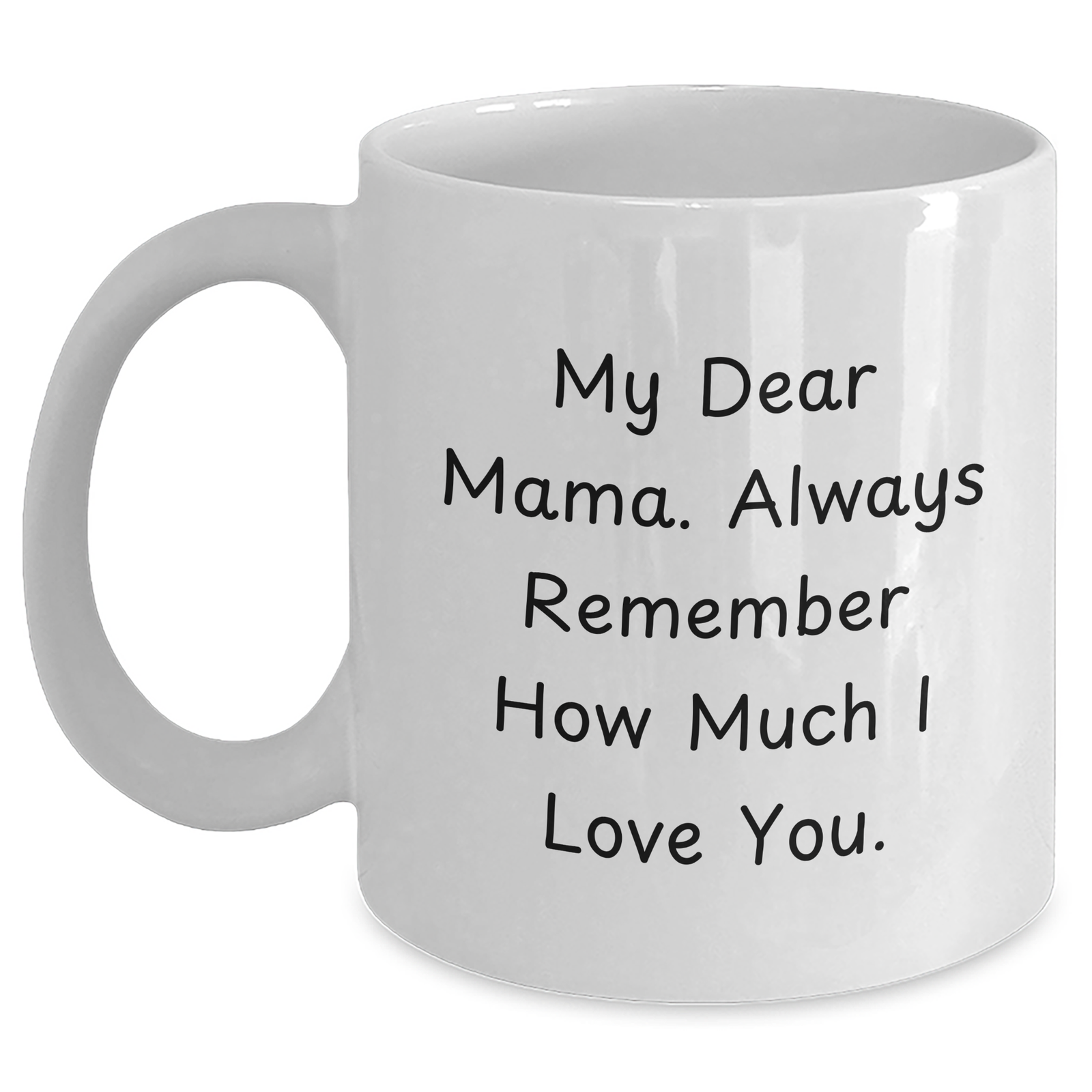 Mom's Love, Always Remembered Funny White Coffee Mug Gifts for Mama from Family - Main