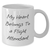 Funny Flight Attendant Gifts, 'My Heart Belongs To A Flight Attendant' White Coffee Mug, 11oz or 15oz Capacity, Gifts from Friends, Gifts for Flight Attendants, Father's Day Unique Gifts - Additional