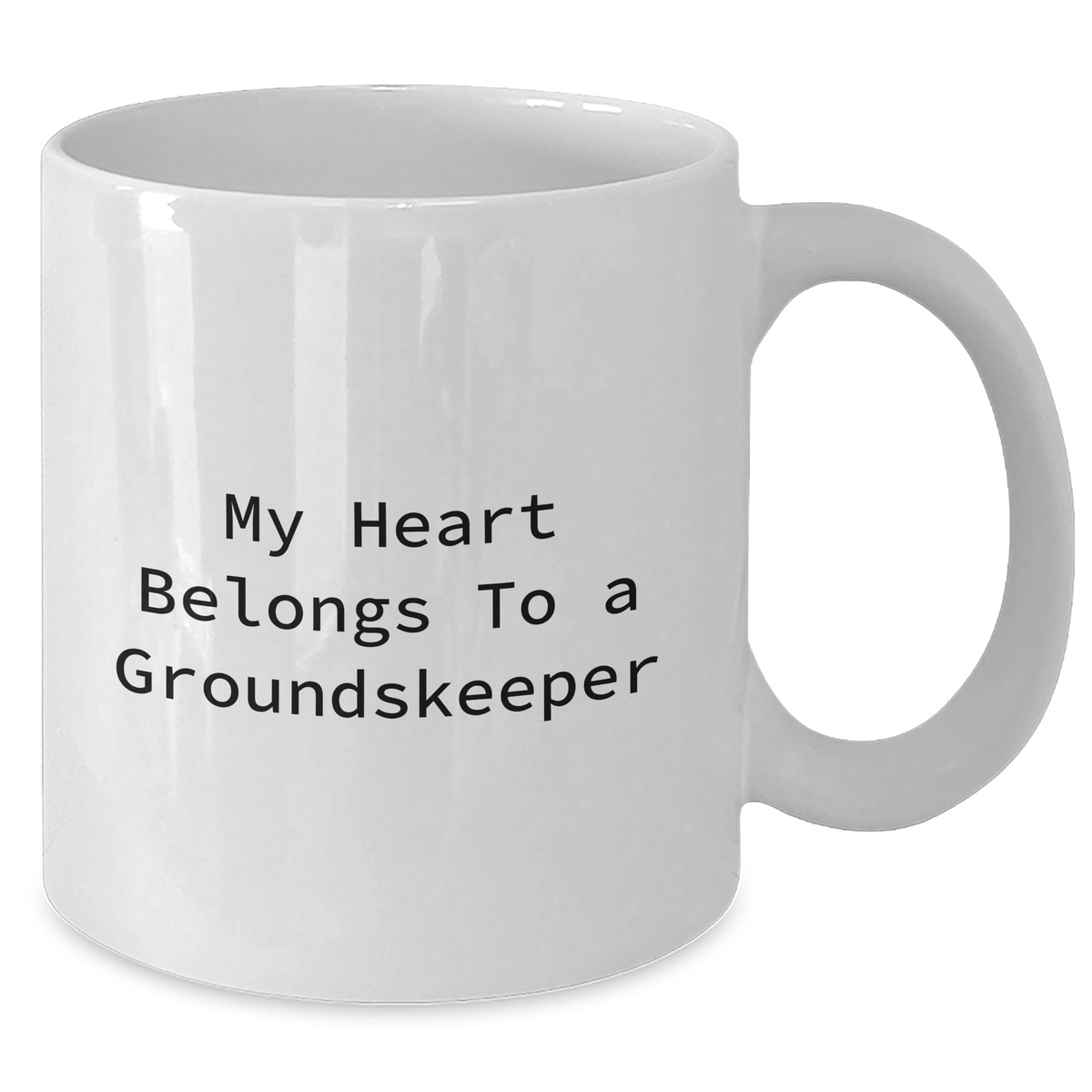 Funny groundskeeper Gifts, My Heart Belongs To A groundskeeper White Coffee Mug, Perfect Present for groundskeeper, Gifts from Friends, Family, or Coworkers, Father's Day Unique Gifts - Additional