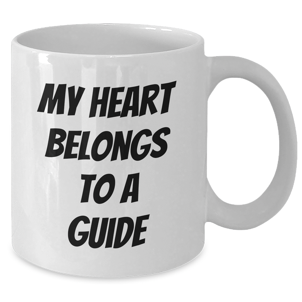 Funny Guide Gifts from Men to Guide on Father's Day White Coffee Mug, 'My Heart Belongs To A Guide', Unique Gifts for Guide Lovers - Additional