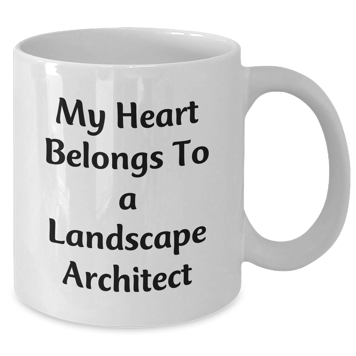 Funny Landscape Architect Gifts for Him - My Heart Belongs To A Landscape Architect White Coffee Mug, Gifts from Men to Landscape Architect on Father's Day - Additional